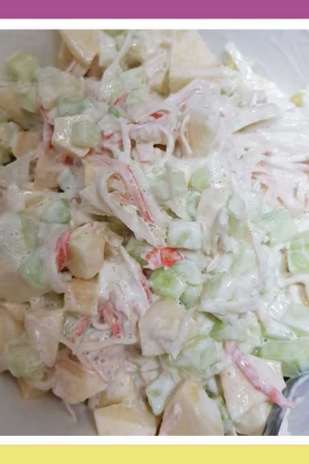 Cucumber, Apple, and Kani Salad