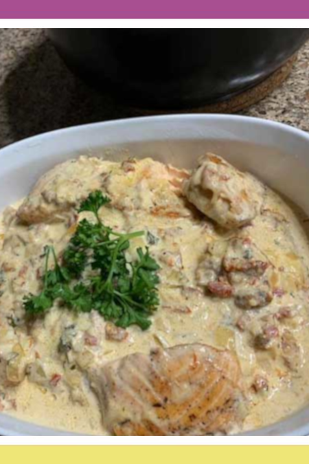 CREAMY, GARLICKY TUSCAN SALMON