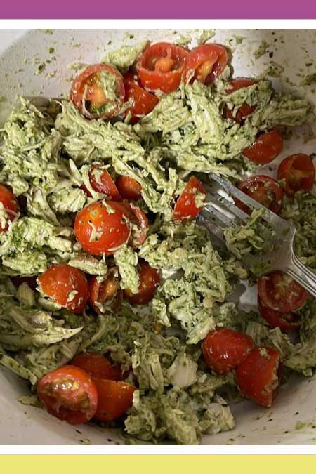 EASY CHICKEN PESTO SALAD
