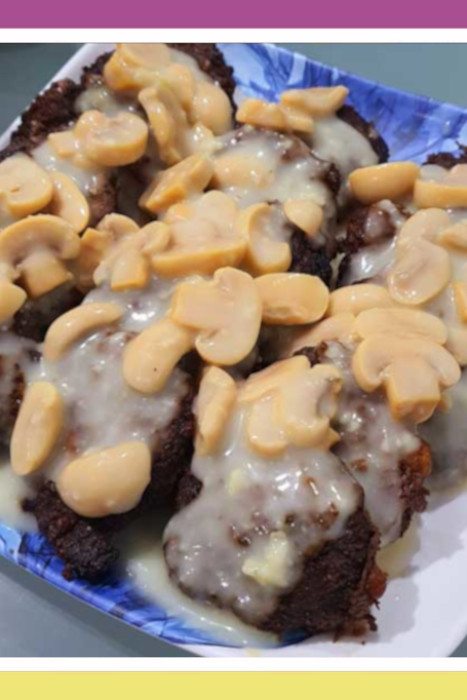 BURGER STEAK WITH MUSHROOM GRAVY